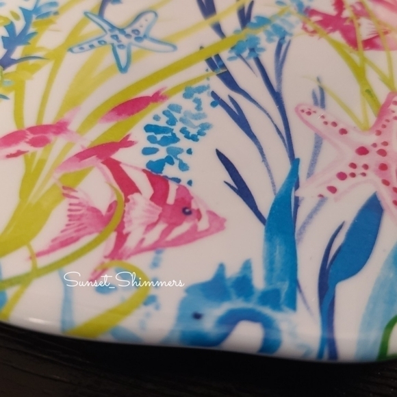 4 Sigrid Olsen Melamine Ocean Sealife Fish luncheon Plates crab turtle Starfish - Picture 7 of 8